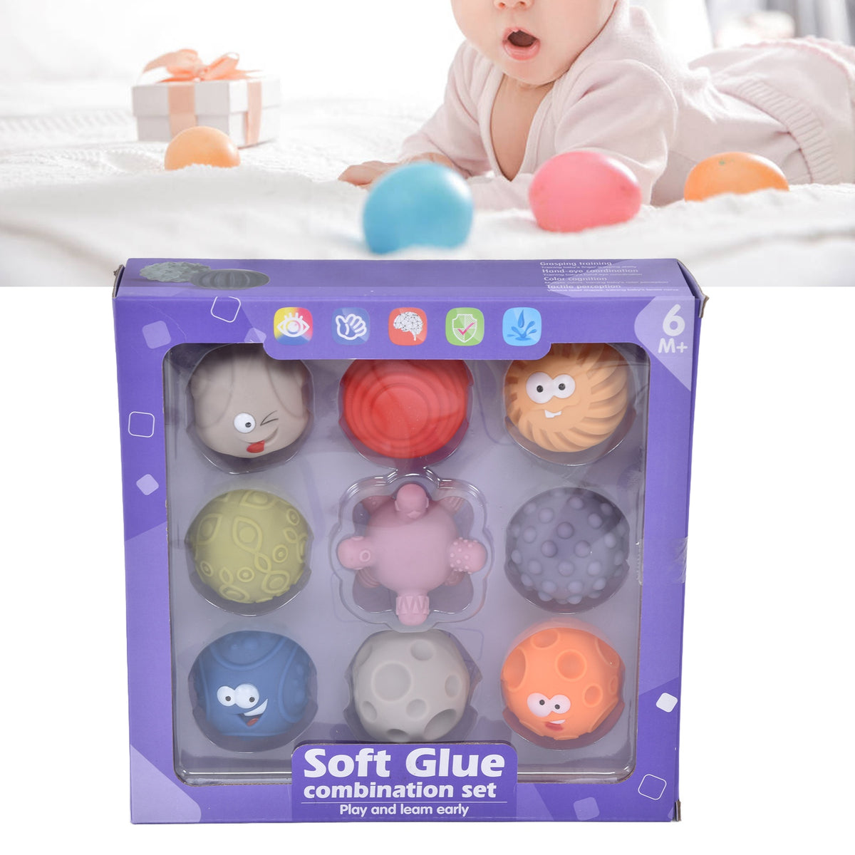 Sensory Baby Balls soft glue combination  Set