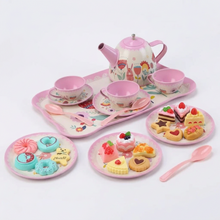 Metal Tea Set – Spring Flowers Pink Tea Party Toy for Kids (Ages 3+)