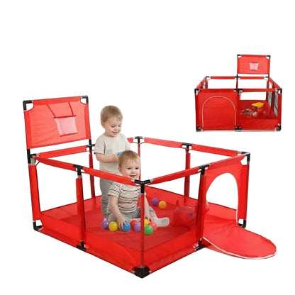 Baby Playpen – Foldable Safety Play Yard with Breathable Mesh (126 × 126 × 66 cm)