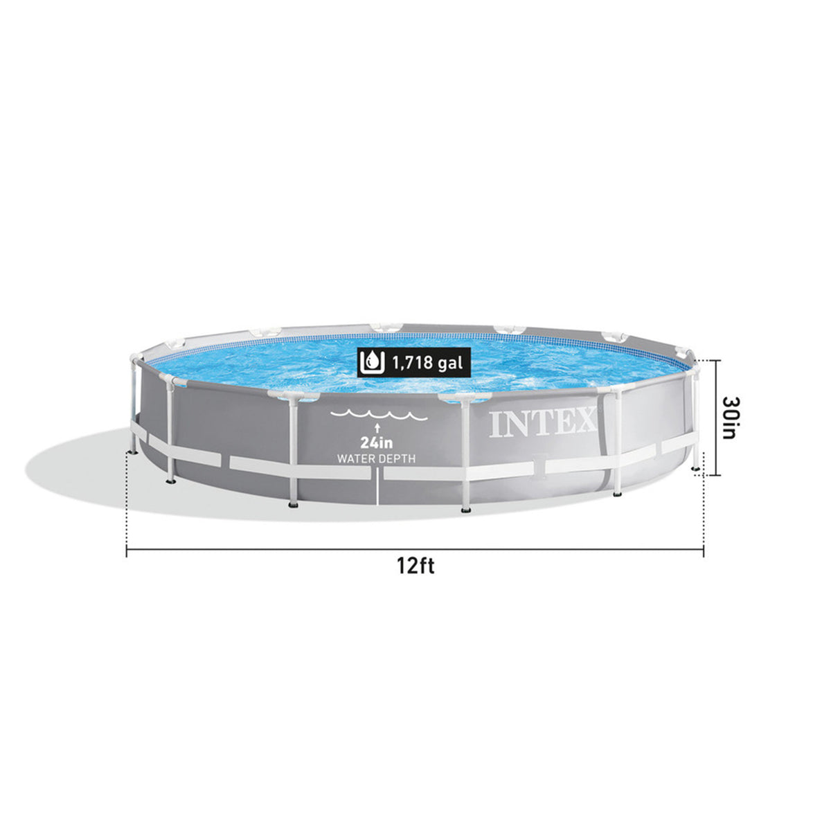 Prism Frame™ 12' x 30" Above Ground Pool w/ Filter Pump(76 cm x 366 cm)