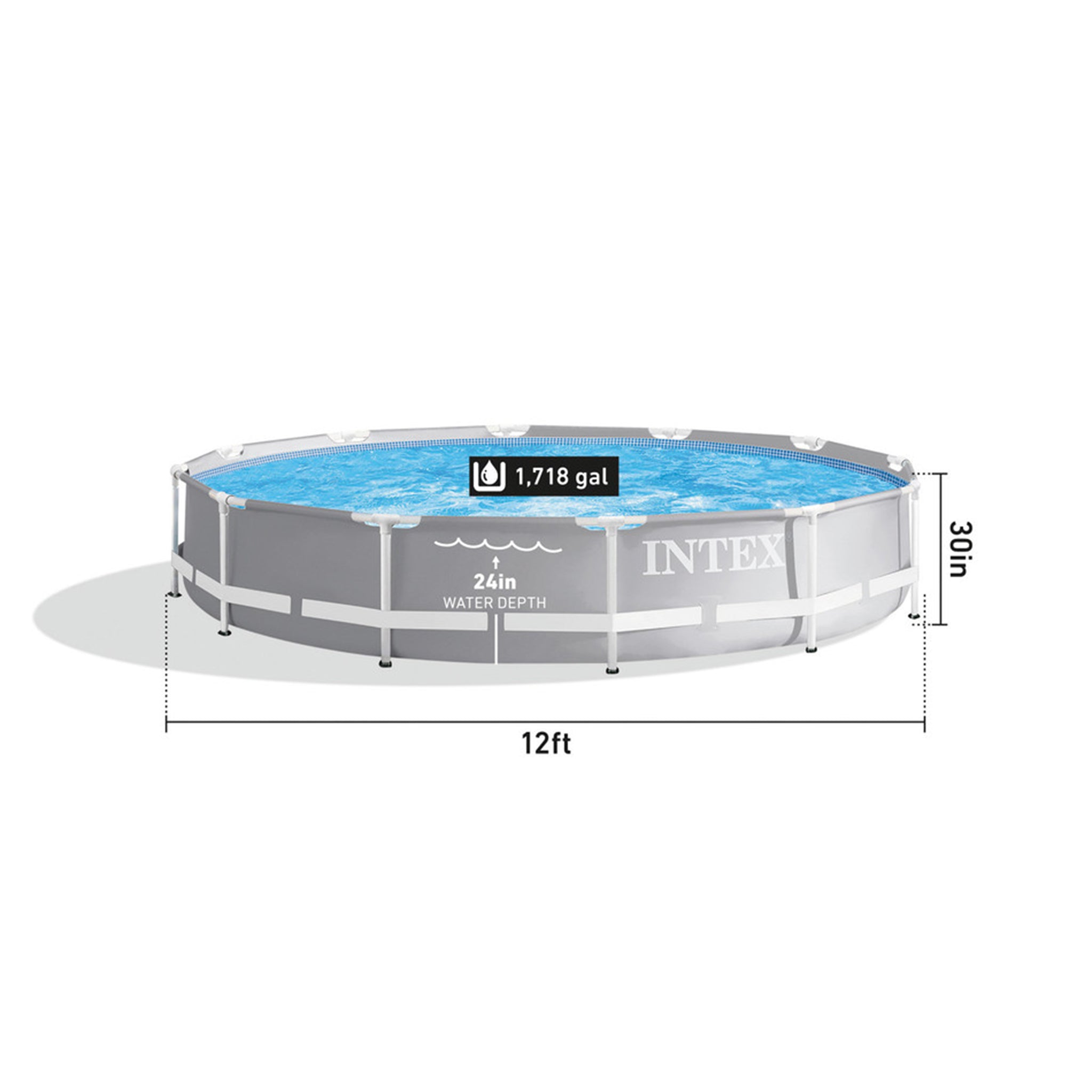 Prism Frame™ 12' x 30" Above Ground Pool w/ Filter Pump(76 cm x 366 cm)