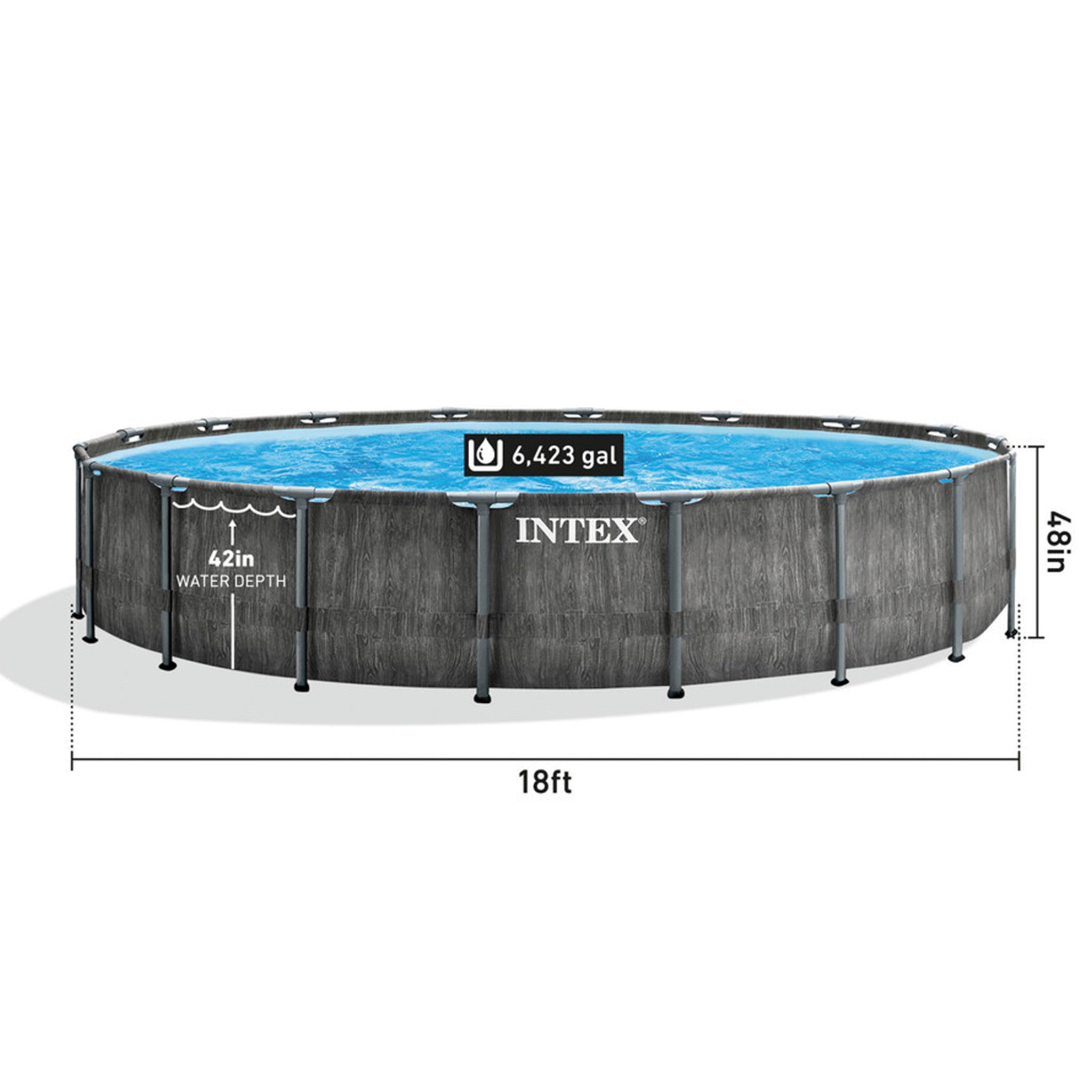 Greywood Prism Frame™ 18' x 48" Above Ground Pool Set(122 cm
x 550 cm)