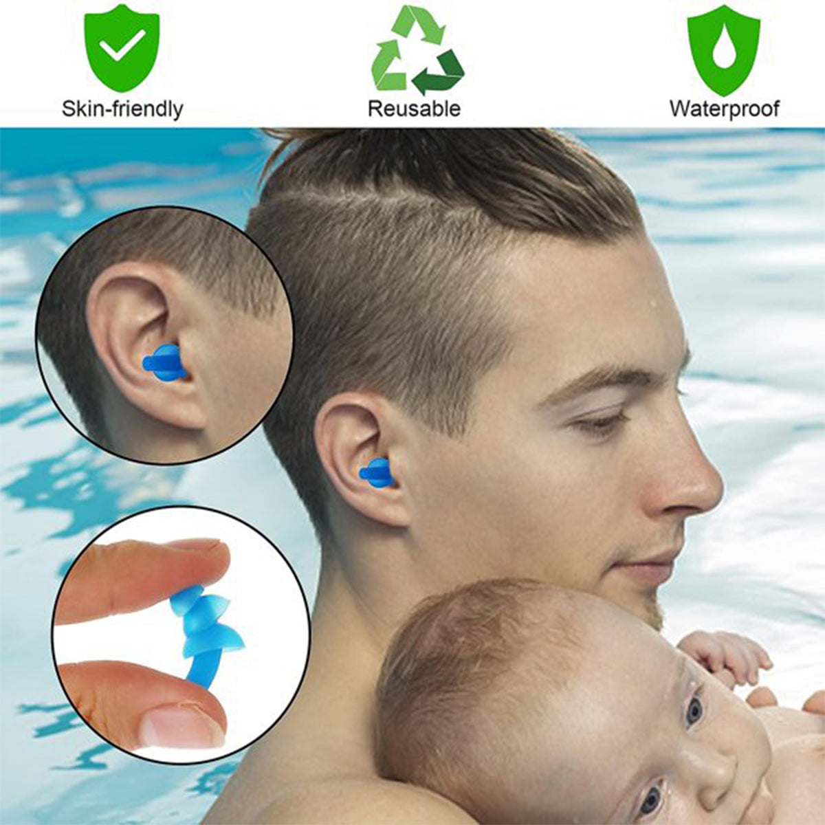 Swimming Ear Plugs & Nose Clip Set 2