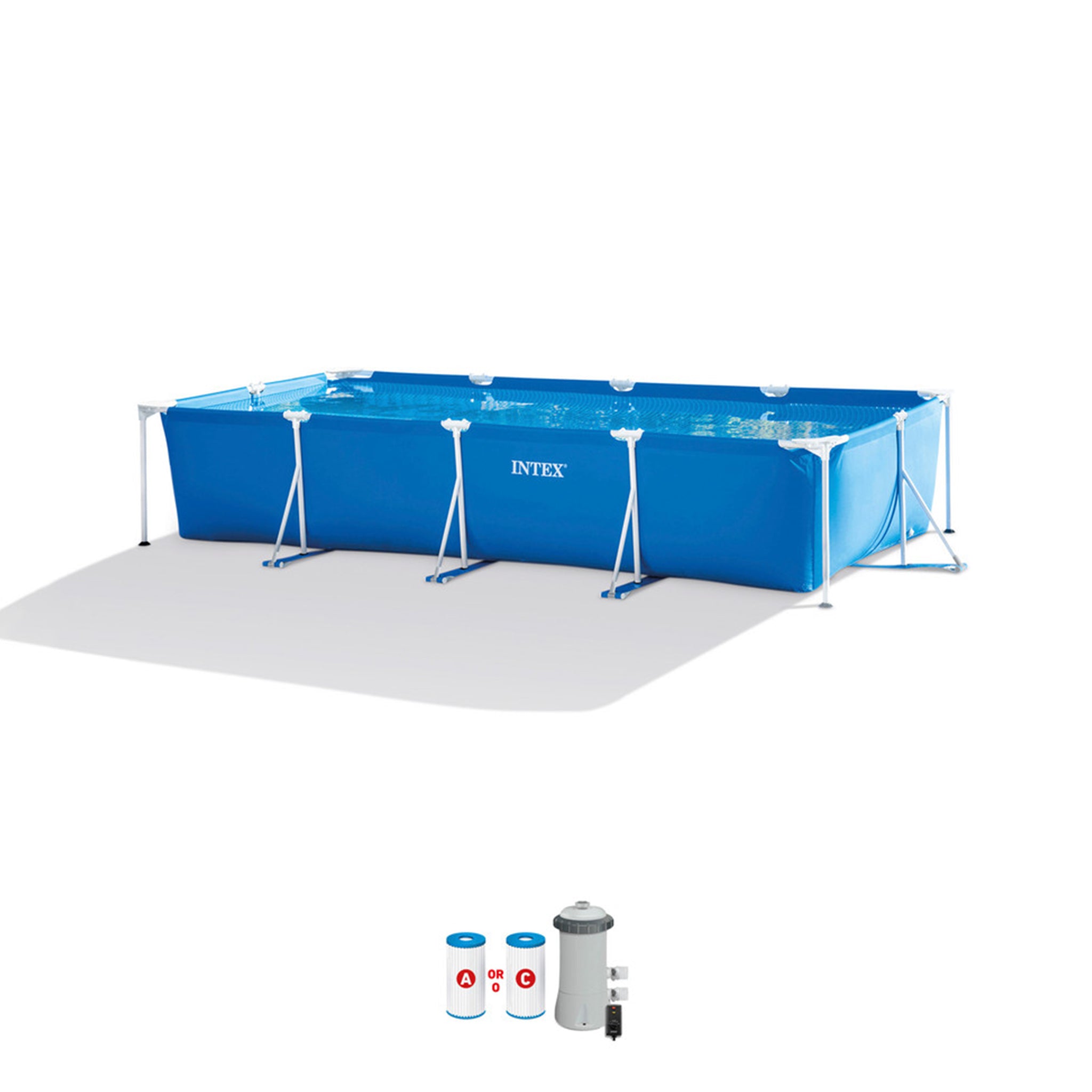 Rectangular Frame Above Ground Pool - 14'9¼" x 7'2" x 33"(4.5M X 2.2M X
84CM)