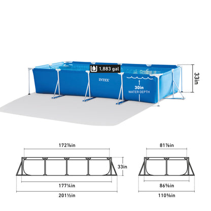 Rectangular Frame Above Ground Pool - 14'9¼" x 7'2" x 33"(4.5M X 2.2M X
84CM)