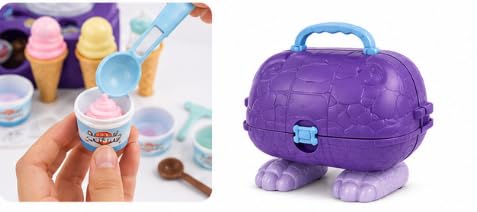 Dinosaur Ice Cream Shop Playset | Purple T-Rex Pretend Dessert Stall