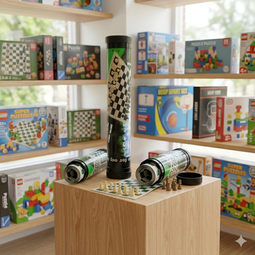 Portable Roll-Up Chess Set, Large Size, 45cmx45cm