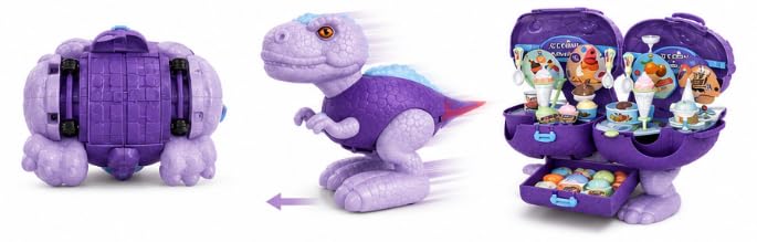 Dinosaur Ice Cream Shop Playset | Purple T-Rex Pretend Dessert Stall