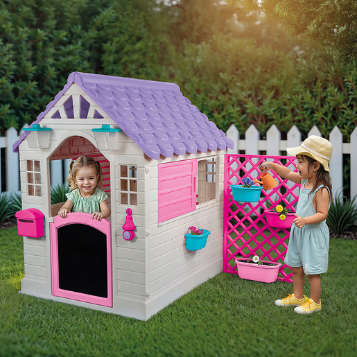 Garden Playhouse with Fence- Pink