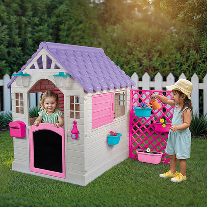 Garden Playhouse with Fence- Pink