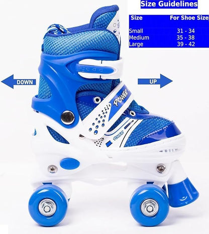 Roller Skates Adjustable 2 Row 4 Wheels