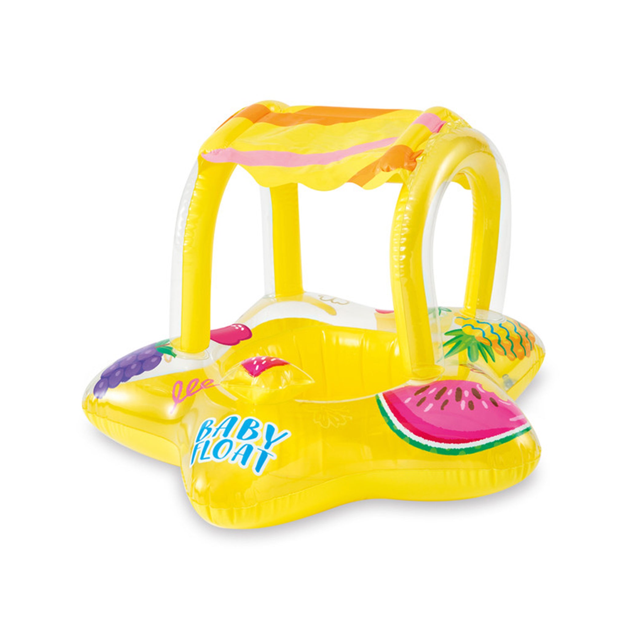 Yellow Kiddie Inflatable Pool Float w/ Sunshade
