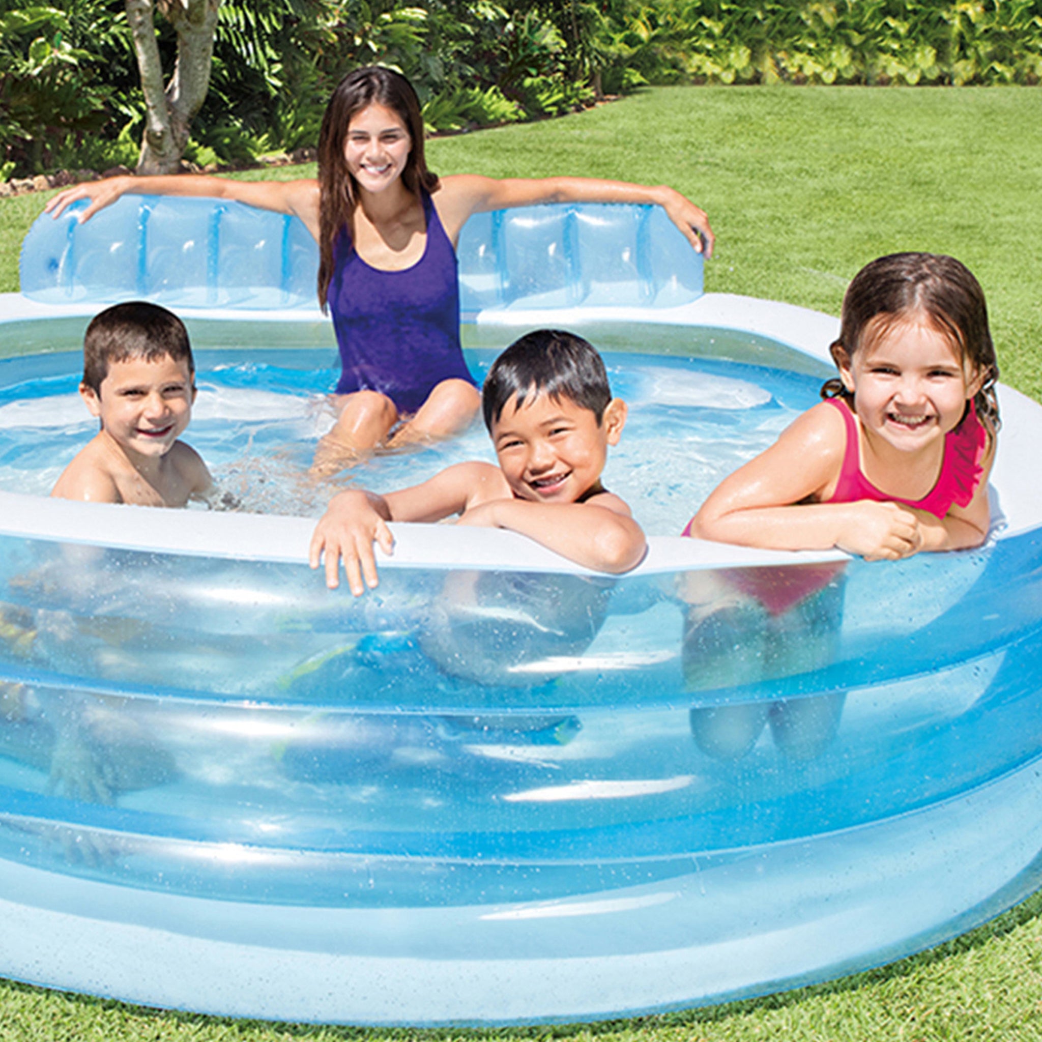 Swim Center® Round Inflatable Family Lounge Pool (2.29*2.18*31cm)