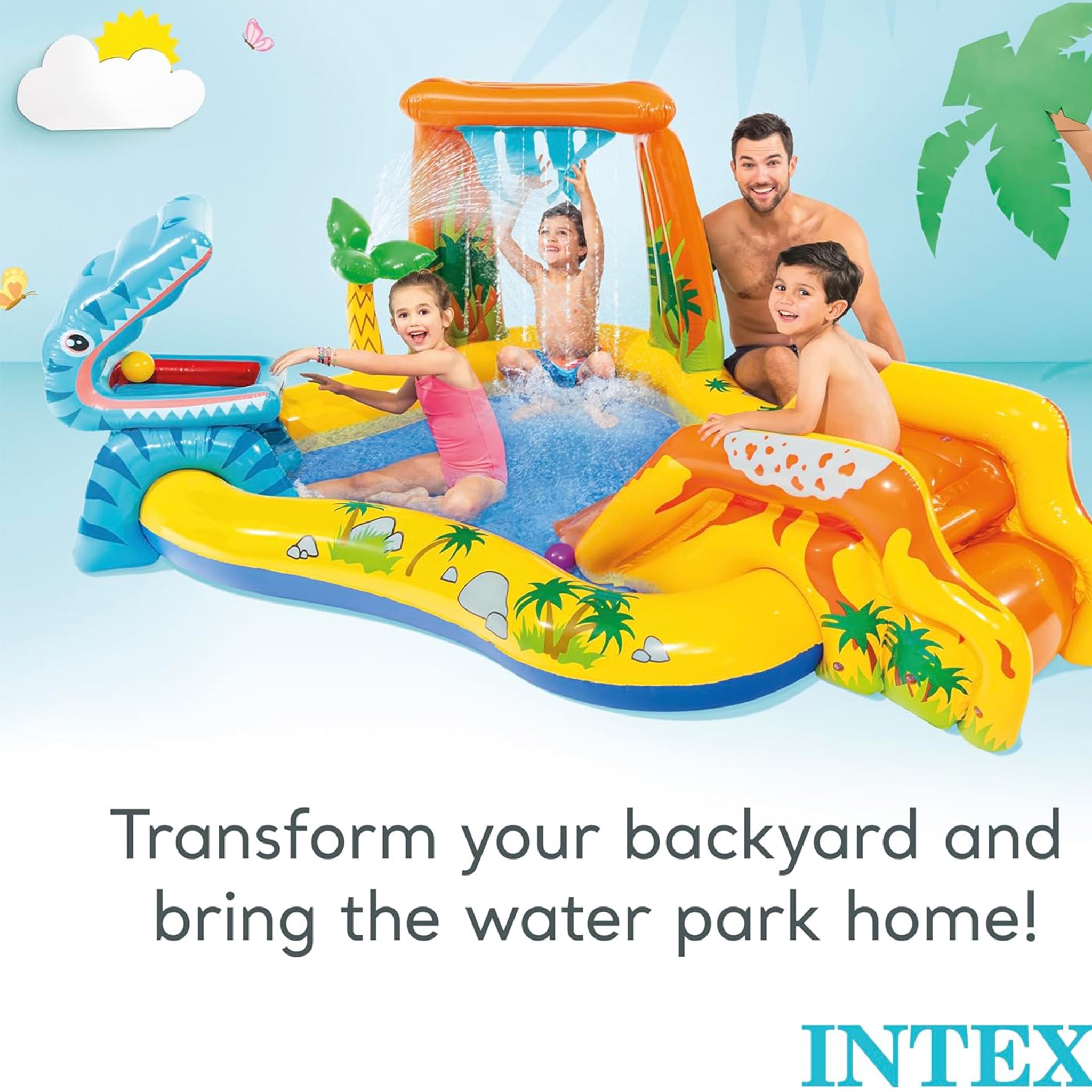 Dinosaur Inflatable Play Center w/ Slide1