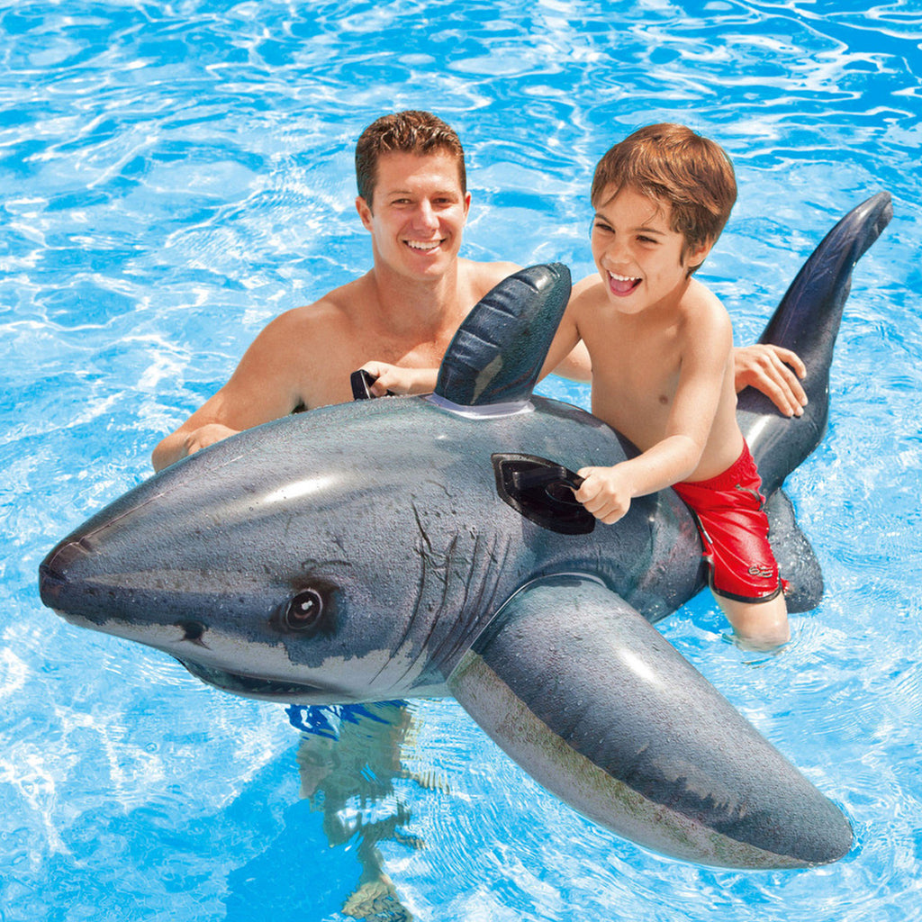 Great White Shark Ride-On Inflatable Pool Float