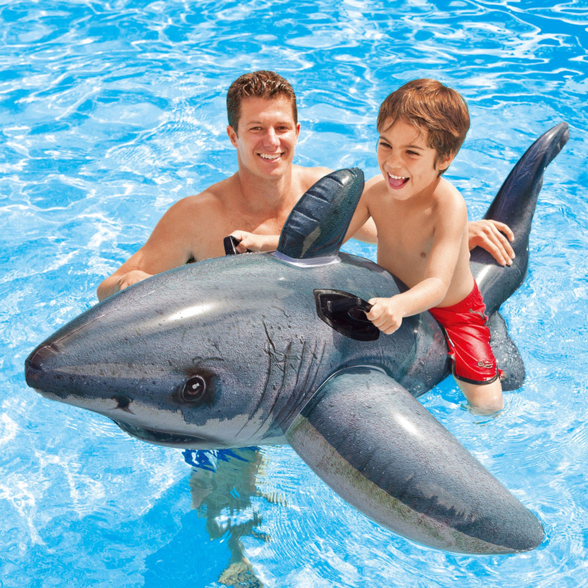 Great White Shark Ride-On Inflatable Pool Float