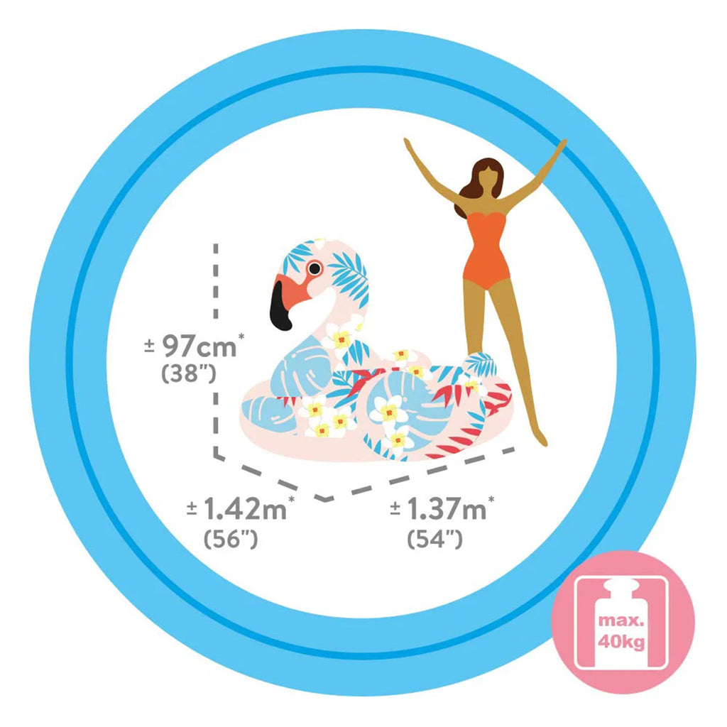 Tropical Flamingo Ride-On Inflatable Pool Float
