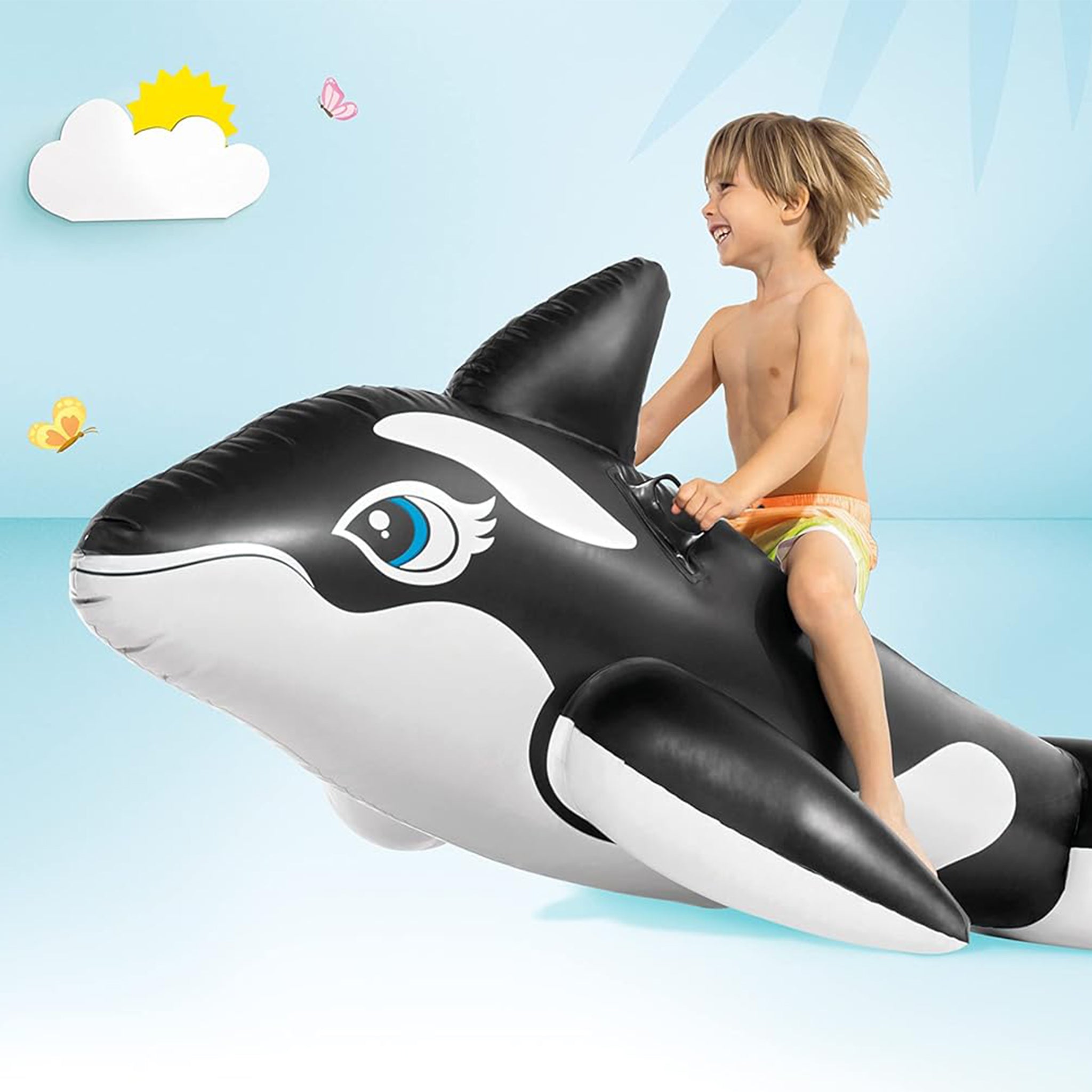 Orca Whale Ride-On Inflatable Pool Float