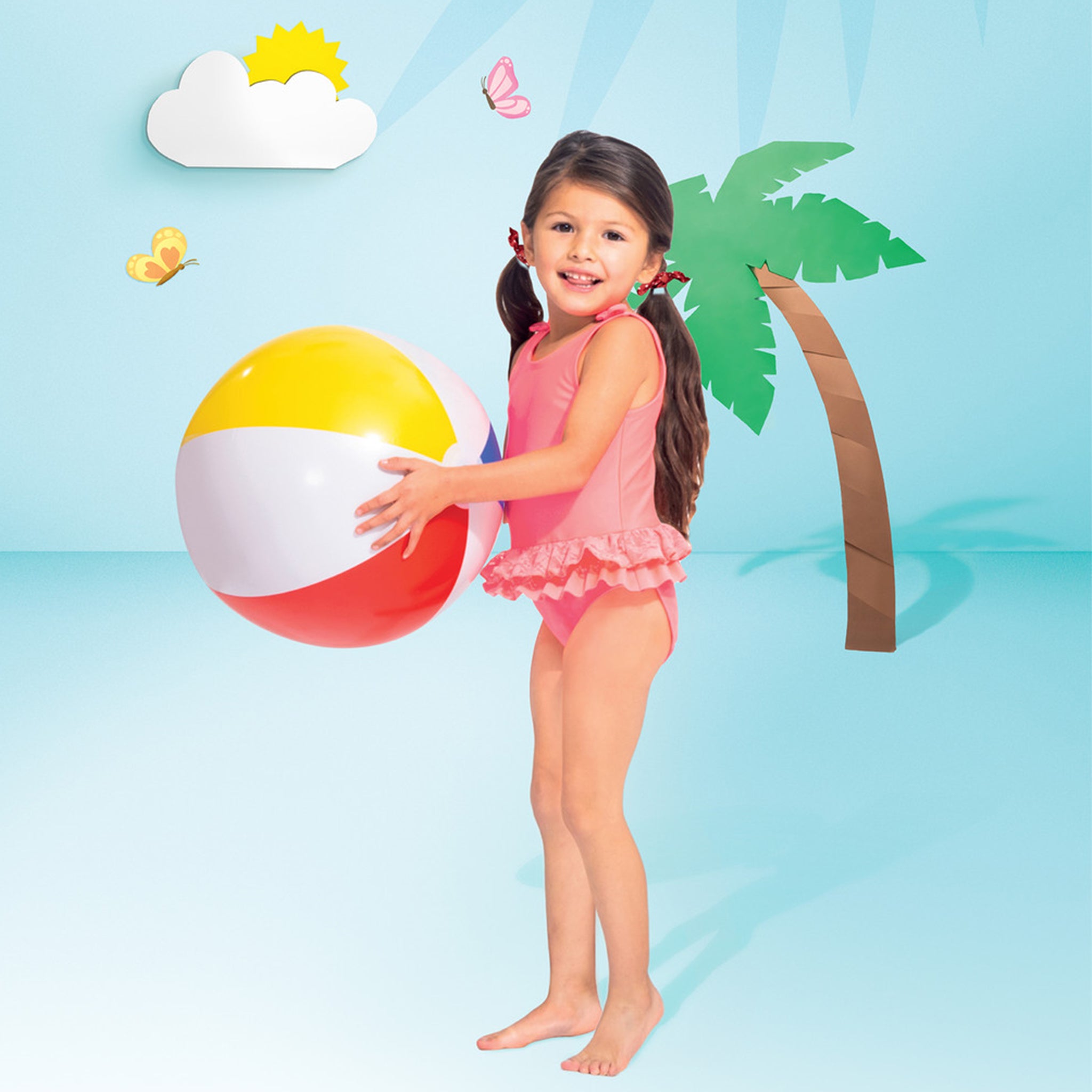 Glossy Panel Inflatable Beach Ball - 20"