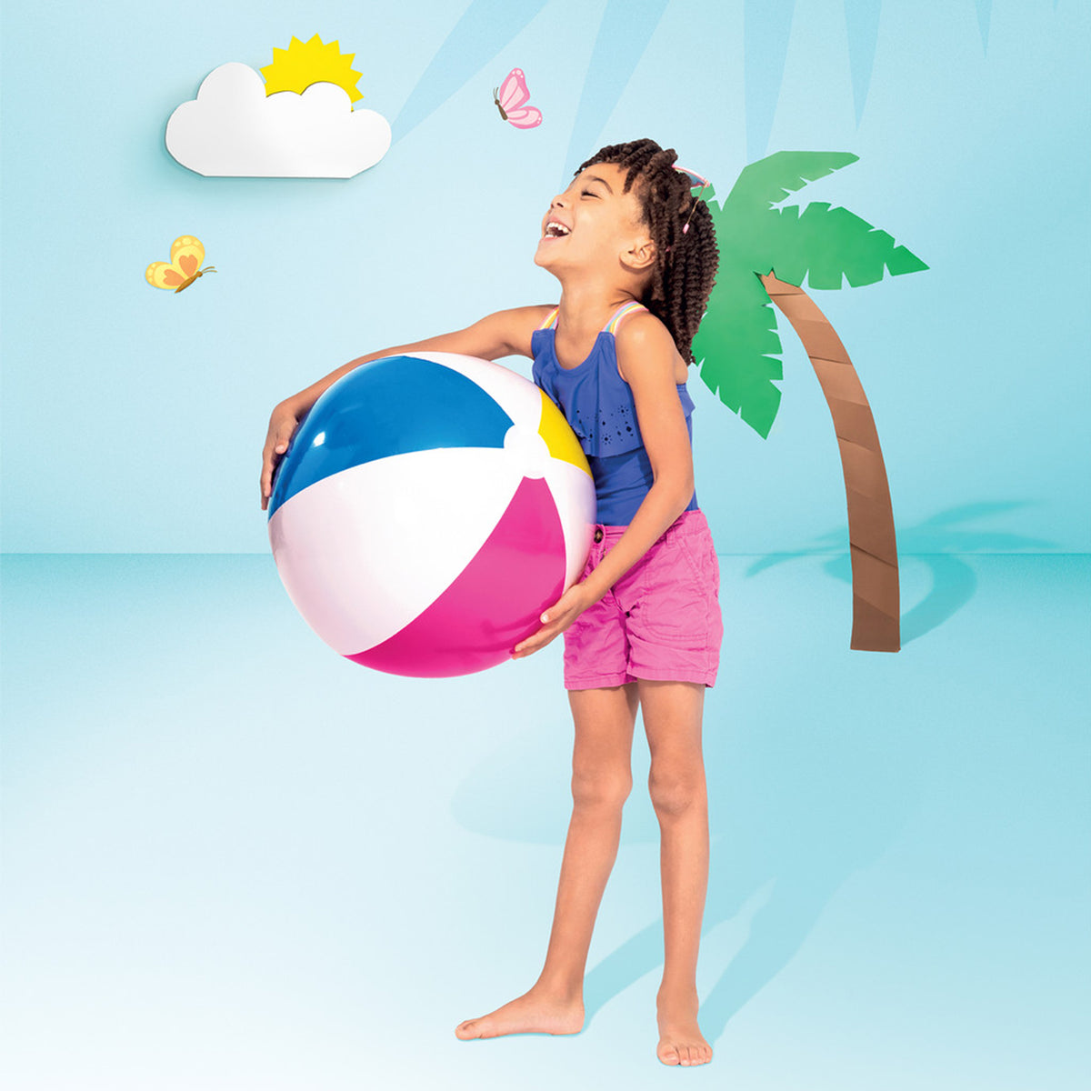 Glossy Panel Inflatable Beach Ball - 24"