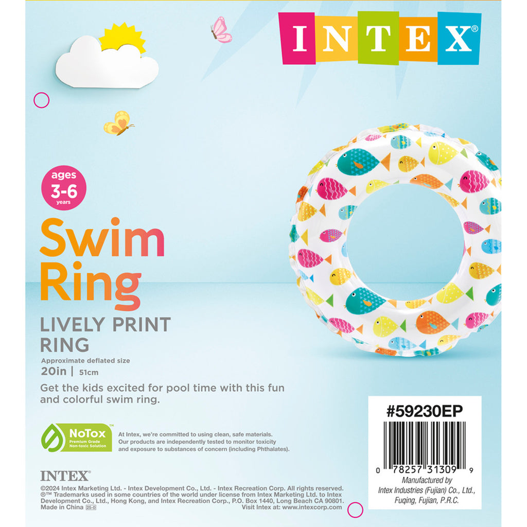Lively Print Inflatable Swim Rings - Assortment