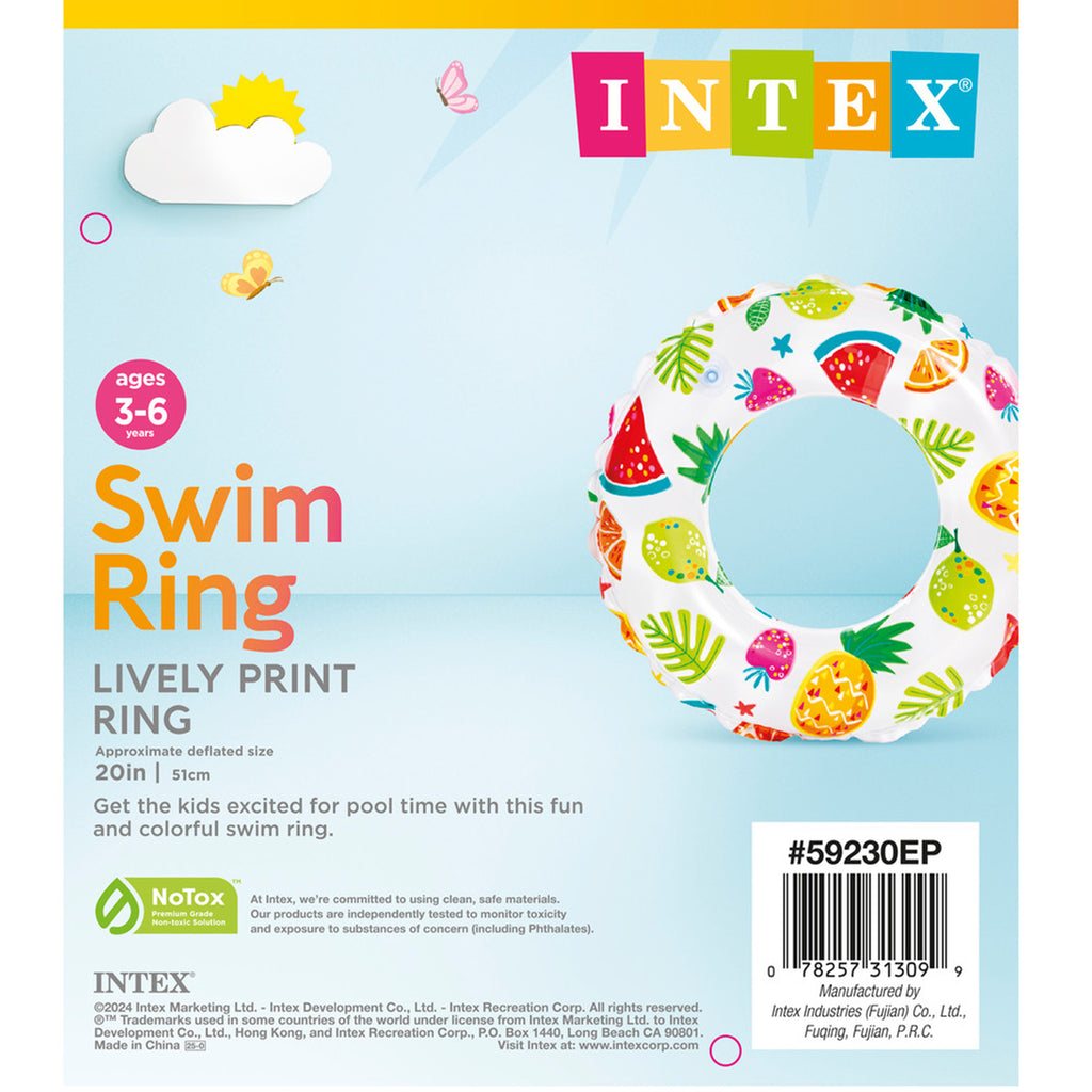 Lively Print Inflatable Swim Rings - Assortment