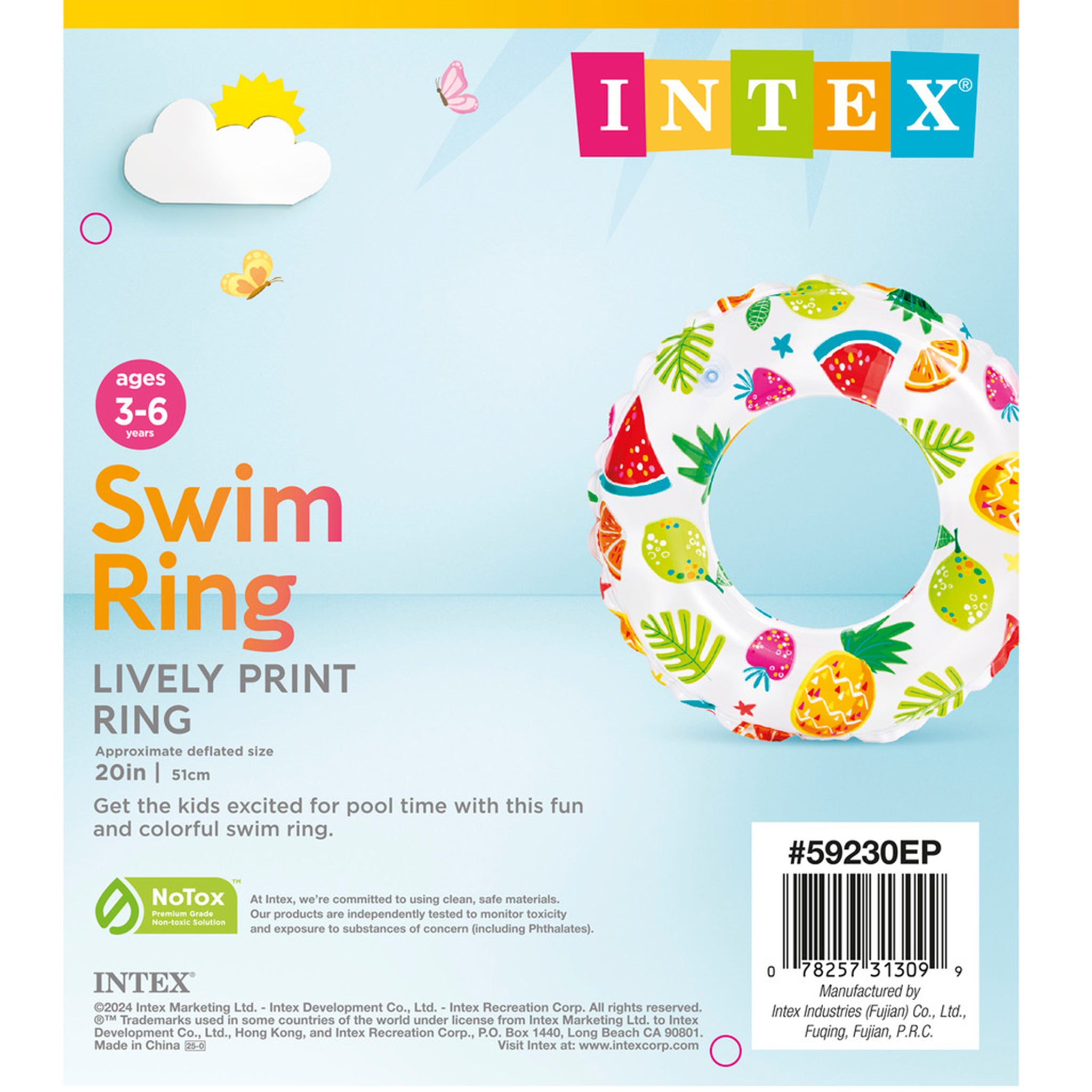 Lively Print Inflatable Swim Rings - Assortment