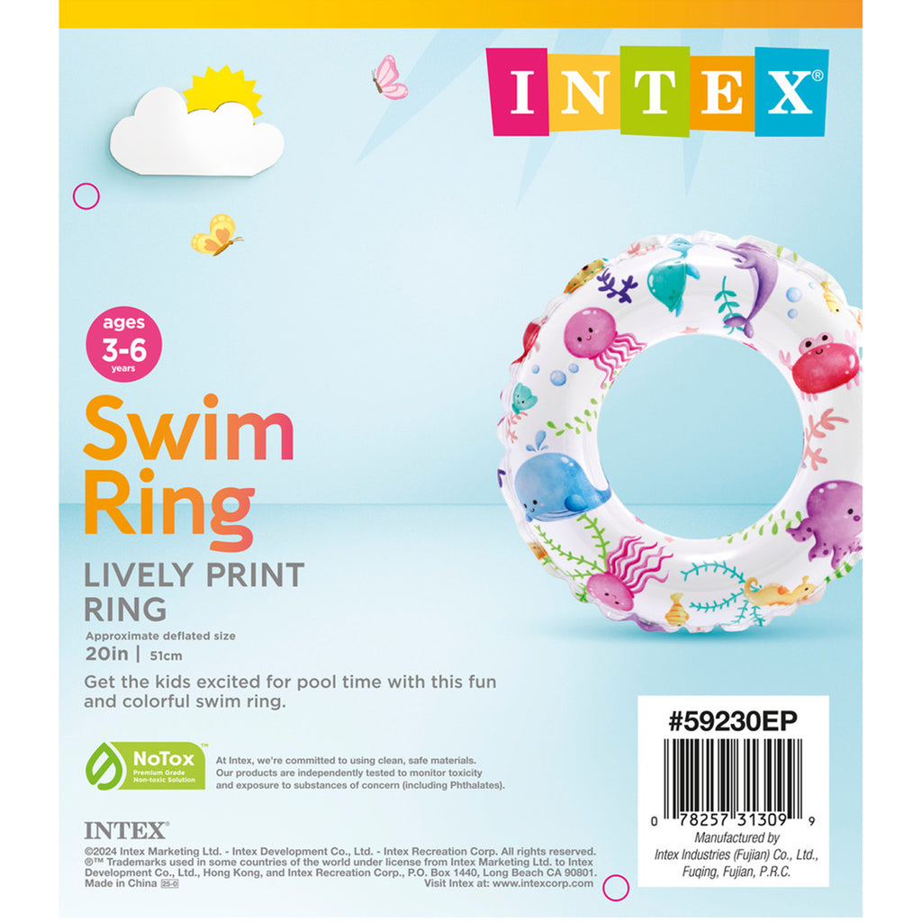 Lively Print Inflatable Swim Rings - Assortment