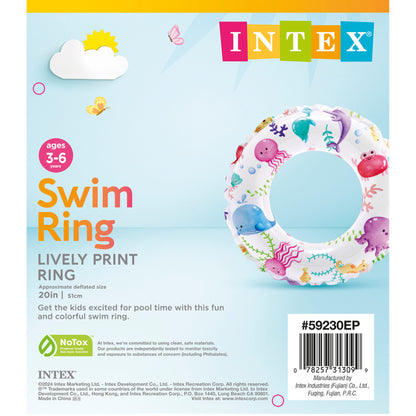 Lively Print Inflatable Swim Rings - Assortment
