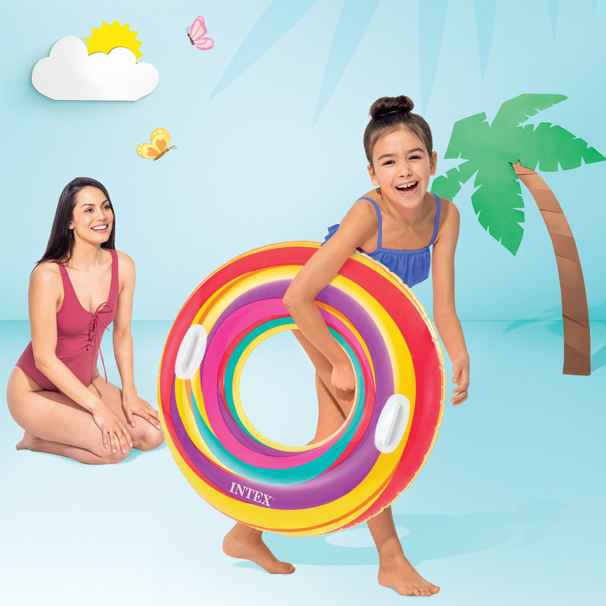 Swirly Whirly Inflatable Pool Swim Tubes - Assortment