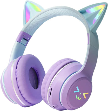 Cat Ear Headphones with Microphone | Led Light Over-ear Headphone