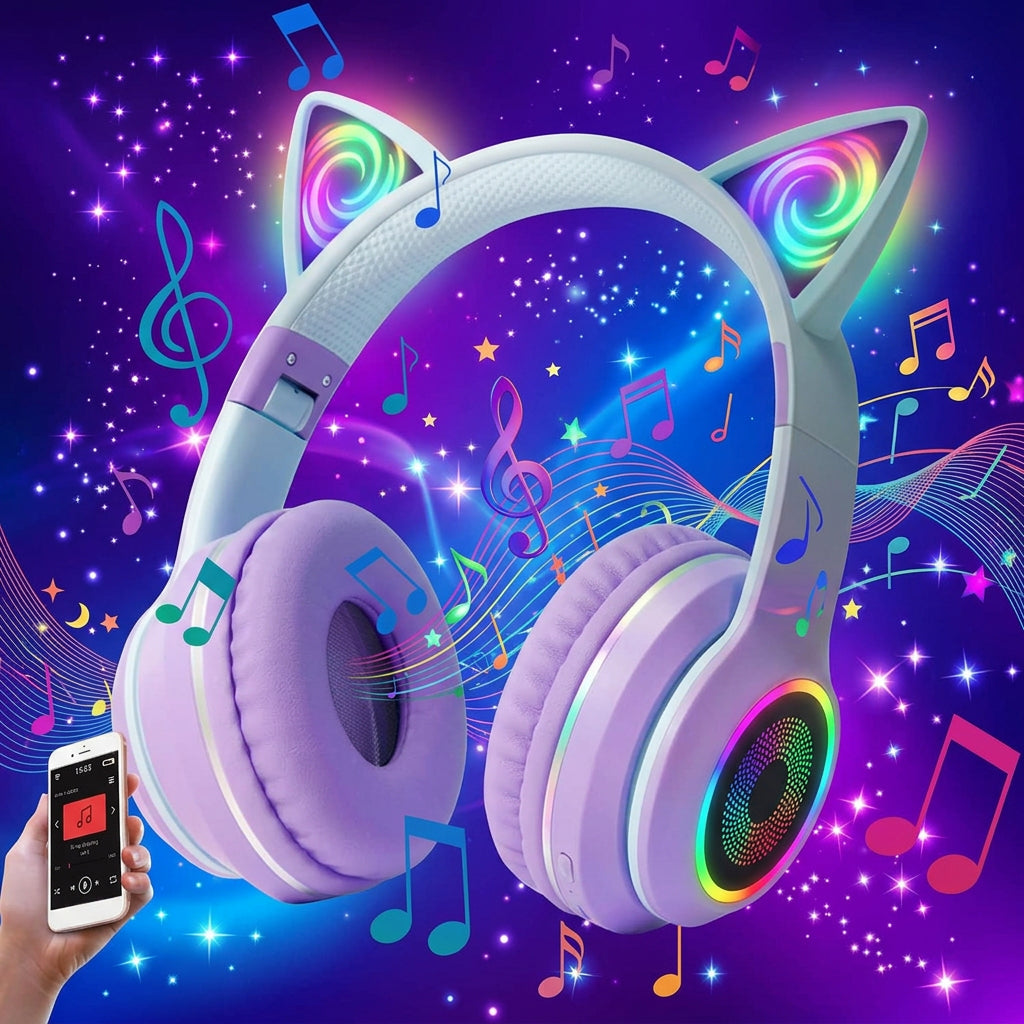 Gjby CA-045 Wireless Cat Ear Headset – Bluetooth 5.3 Stereo Headphones