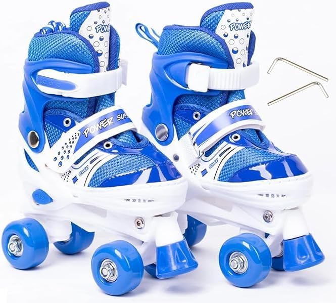Roller Skates Adjustable 2 Row 4 Wheels