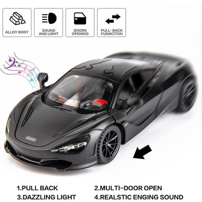 Scale1:24(McLaren 720S ) Metal Pull Back withLight and Music