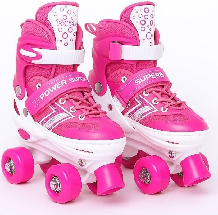 Roller Skates Adjustable 2 Row 4 Wheels