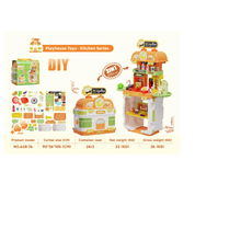 Kitchen Series toys in suitcase, orange playhouse 2 in 1