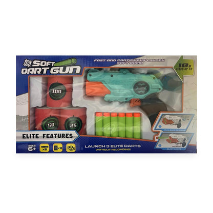 Soft Dart Gun Set – Launch 3 Elite Darts Without Reloading