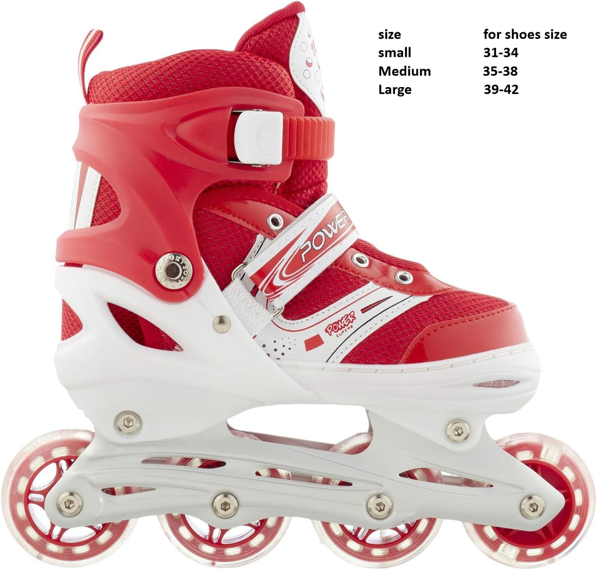 Roller Skates with LED Front Wheel Adjustable