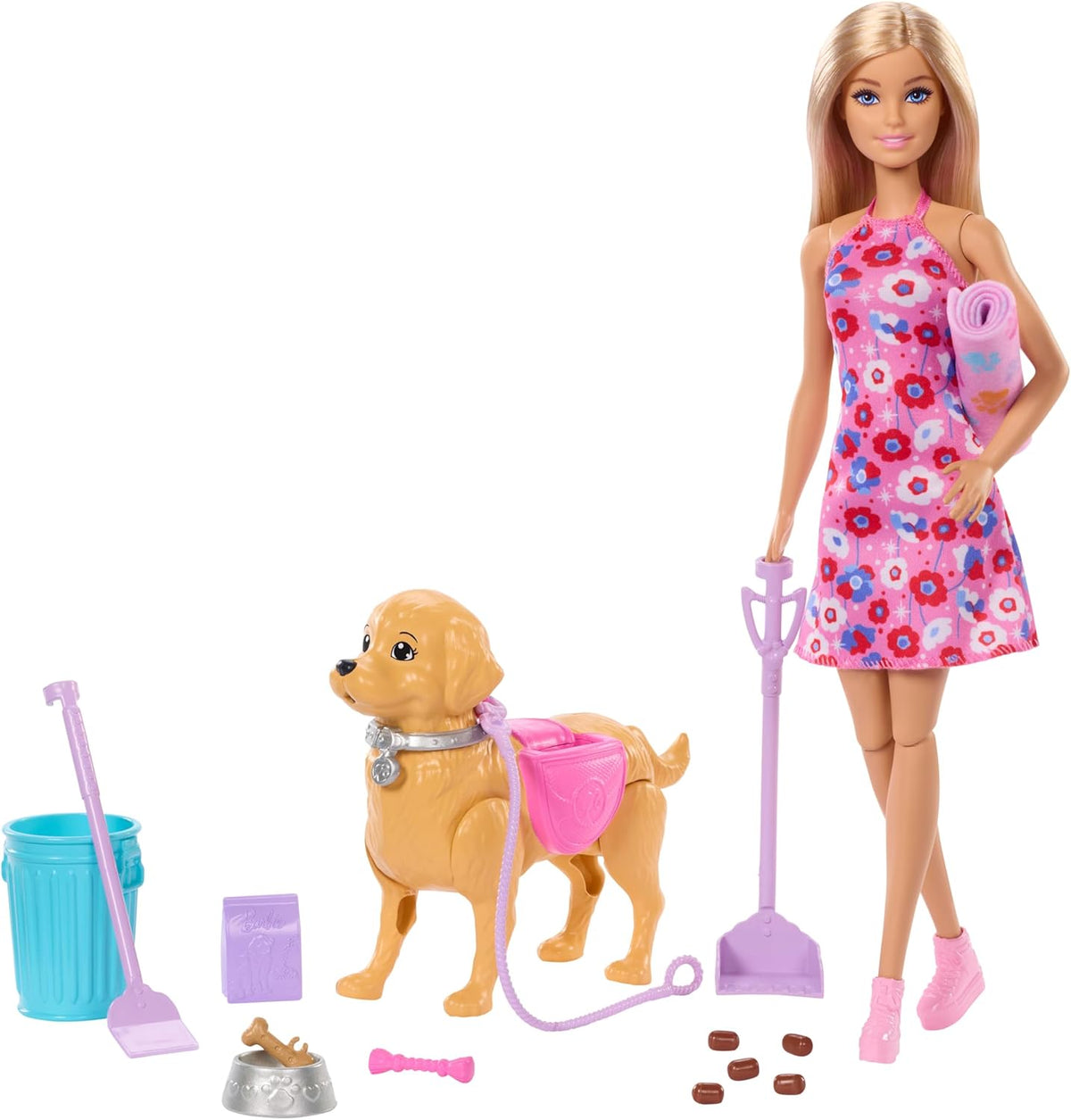 Barbie Walk & Potty Pup Toy Set with Barbie Malibu Doll