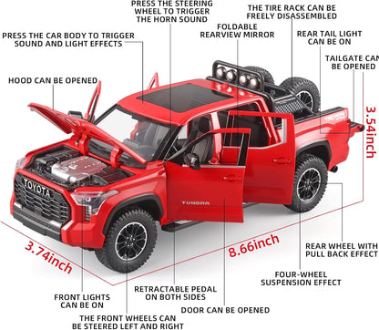 Metal Model Toy Pickup Truck Pull Back Car Model with Light and Sound (scale1:24)