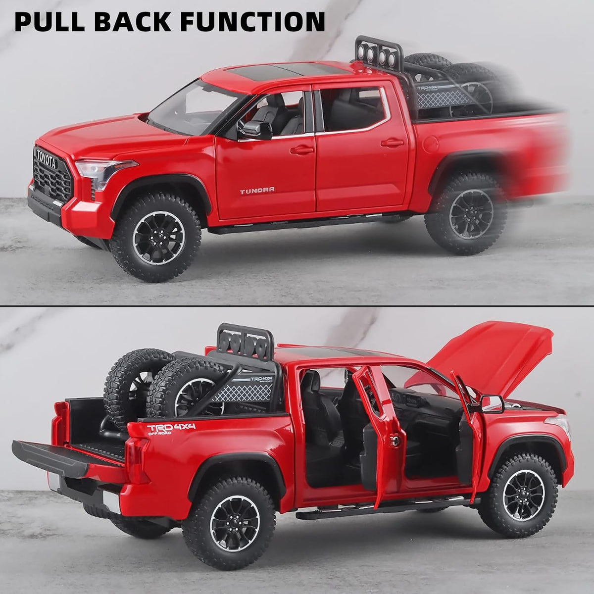 Metal Model Toy Pickup Truck Pull Back Car Model with Light and Sound (scale1:24)