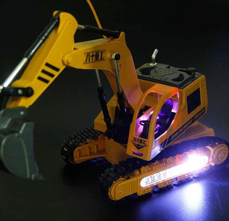 حفارة مجنزرة يتم التحكم فيها عن بعد، نموذج بمقياس 1:16، مع أضواء LED