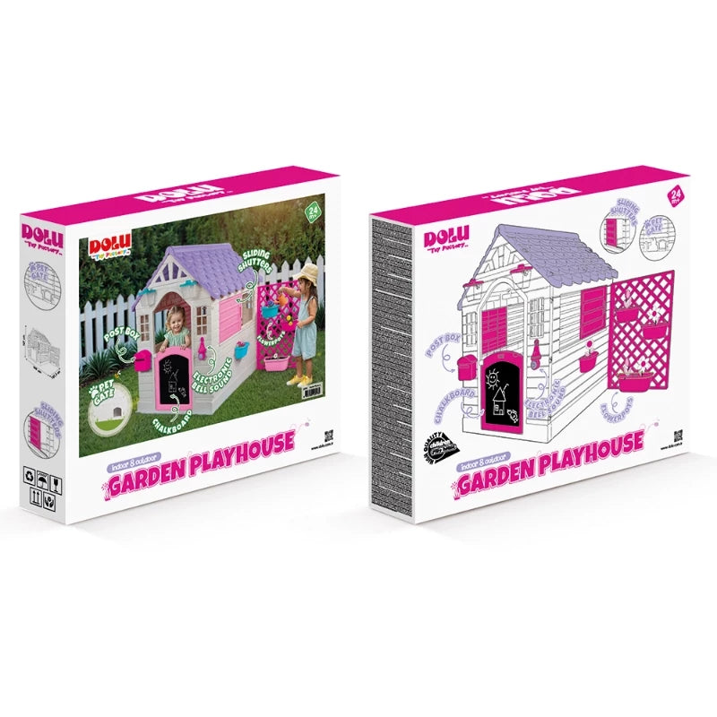 Garden Playhouse with Fence- Pink