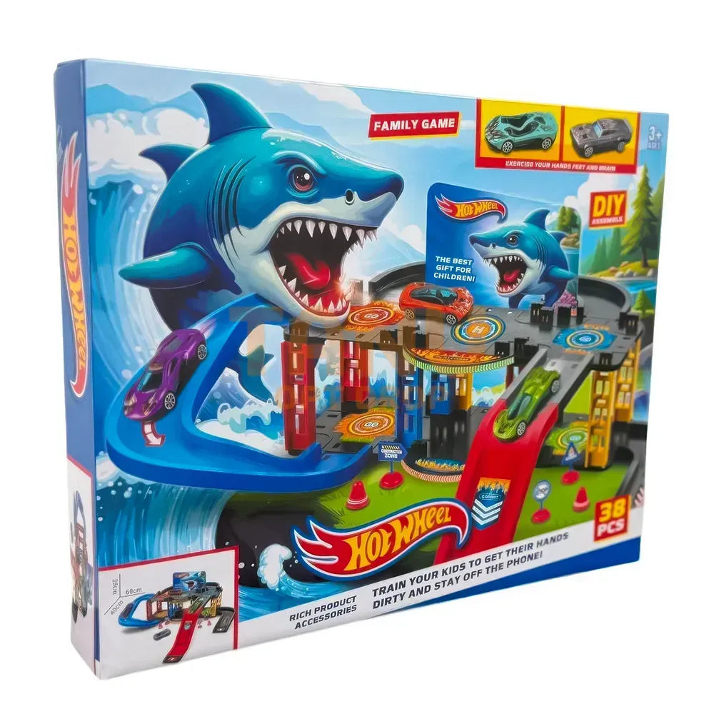 Truck City Attacking Shark Escape Playset with 2 cars
