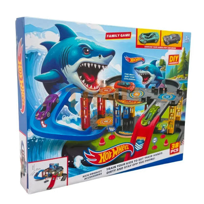 Truck City Attacking Shark Escape Playset with 2 cars