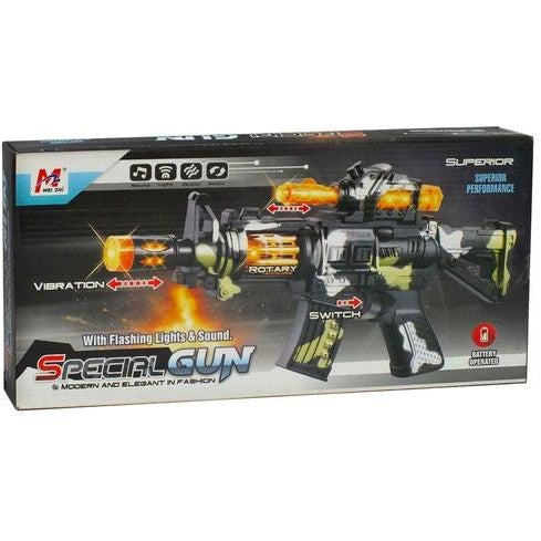 Special Gun Toy – Flashing Lights, Sound, Vibration & Rotary Barrel