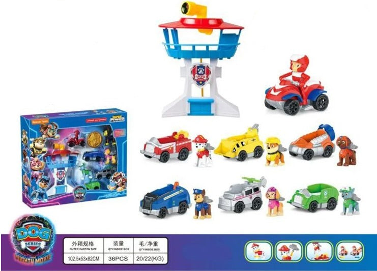 Paw Patrol toy set 6 figures with tower