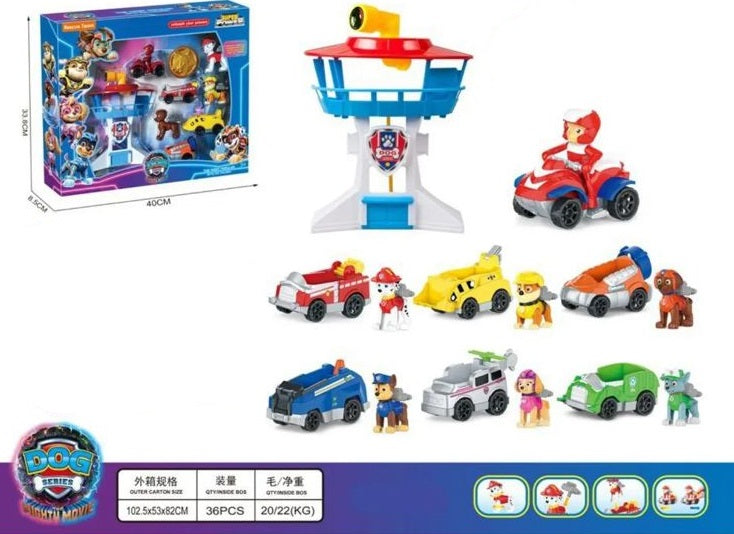 Paw Patrol toy set figures with tower