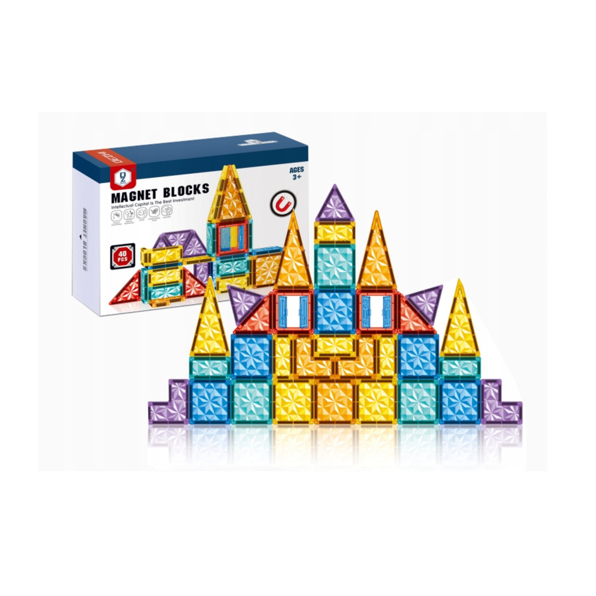 Magnetic Blocks Game 3– 40 Pieces