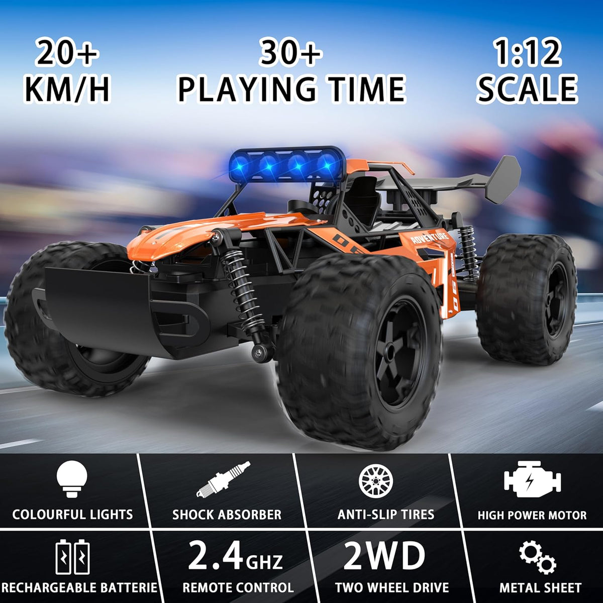Monster Truck with Remote Control 1:12 scale (ALLOY HIGH SPEED)